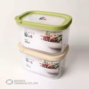 밀폐용기 베이지 2호 소담직사각 매직크린 유리반찬통