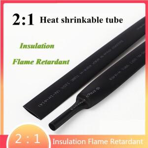 10M 2/4/6/8/10mm 2:1 검정색 절연 난연성 열 수축 튜브 슬리브 랩 와이어 DIY 커넥터