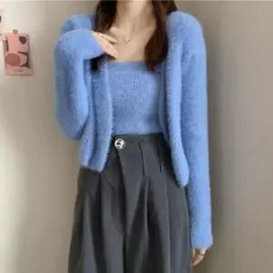 [하프클럽/셀러허브_여성트랜드패션]부클 가디건 필수템 세트 레이어드 텍