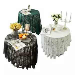 [콩심팥심]원형 라운드 레이스 식탁보 유럽풍 클래식 테이블보