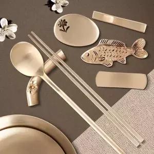 [콩심팥심]수저받침 1p 젓가락 받침대 숟가락 유기 방짜 스푼 티포크