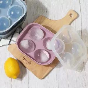 얼음틀 타원형 4구 얼음볼 왕얼음 동그란 아이스큐브 위스키얼음틀