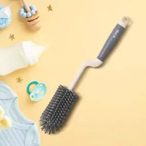 [에이치플러스몰]납작모 젖병브러쉬 텀블러세척솔 병닦는솔 회전실리콘