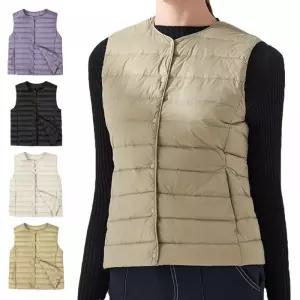 노카라 여성 버튼 슬림 경량 베스트