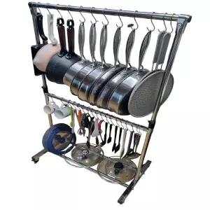 행거팬(L) 프라이팬정리대 스테인리스 높이조절 수납 보관 걸이