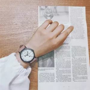 스터디 여성 손목시계(핑크) 가죽시계