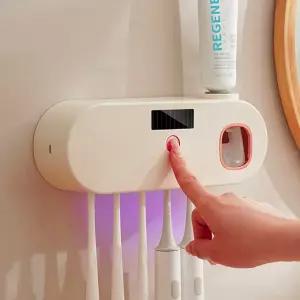 퓨어온 태양광충전 무선 칫솔살균기(베이지) UVC