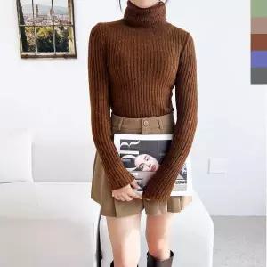 긴팔 캐쥬얼티 골지 반팔 목티 여성 목폴라 신상 면