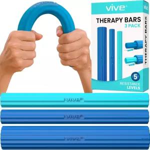 바이브 플렉스 테라피 바 3팩 - 부상 을 위한 트위스트 저항성 핸드 그립 근력 트레이너 테니스 엘보 골퍼