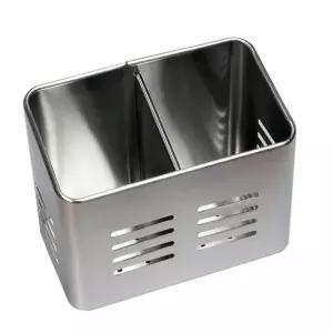 수납용 스텐 수저꽂이 2칸 키친 수저정리함 수저 보관통