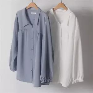 빅사이즈사랑해요 D047L103 하임퍼프롱블라우스 LT