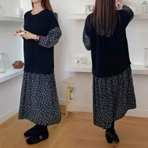 위쉬몰 BS 꽃패턴니트레이어원피스 O803H402) 빅사이즈