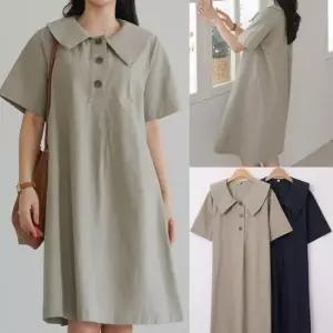 위쉬몰 WB 재니카라단추반팔원피스 U204H504) 빅사이즈