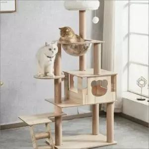 고양이 캣타워 5단 스크래쳐 투명해먹 캣폴