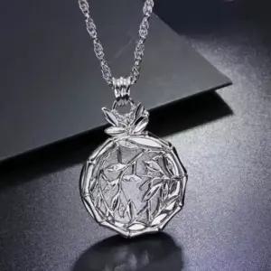 코끼리목걸이 이중 스윙 목걸이 휴대용 돋보기 실버 대나무 롱 화려