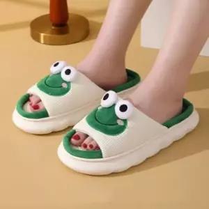 두꺼운 쿠션 왕눈 개구리 슬리퍼 미끄럼방지 거실화