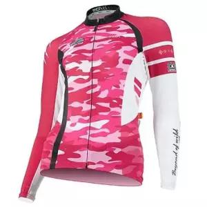 자전거의류 (여성용) 와일드카모 핑크 긴팔 져지
