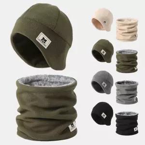 등산 스키 방한 용품 폴리스 넥워머 모자 세트 겨울