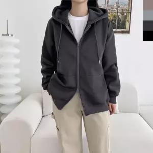 [라일리여성의류] Rly 캐쥬얼 루즈핏 후드집업코디 여자후드점퍼 커플룩