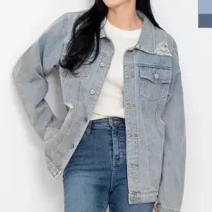 [라일리여성의류] Rly 데님점퍼 선물 가을 데님 여자 오버핏 캐쥬얼자켓