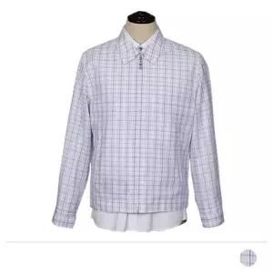 체크 롱점퍼 잠바 항공자켓 자켓 루즈핏 블루종 남자