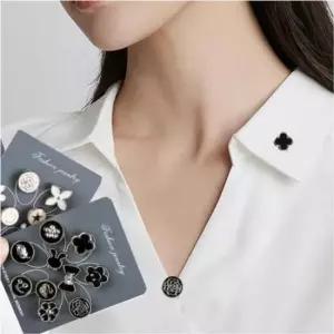 오픈 방지 뱃지 브로치 패션 코사지 단추 10p 세트