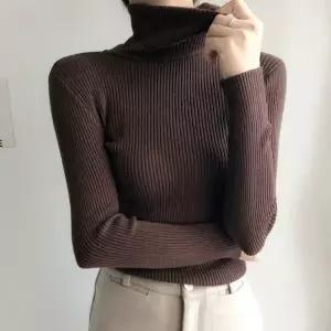 여자 데일리 오피스룩 슬림핏 골지 터틀넥 니트 티셔츠