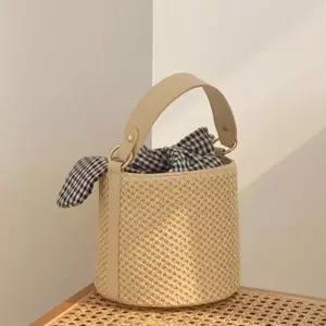 귀여운 여름 여행용 여성 라탄 미니 핸드백 토트백 가방