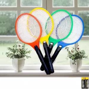 1+1 3중안전망 전기모기채 건전지포함 파리채 모기채