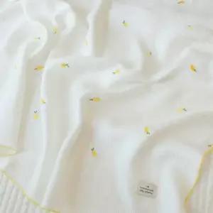 [롯데백화점]머쉬룸메이트 아이스쿨링 레몬 자수 인견블랭킷 신생아사이즈