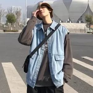 데님자켓 청자켓 연청 조끼 베스트 오버핏 캐주얼 INSUM26