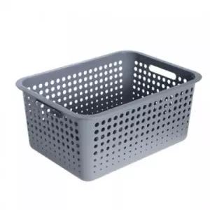 ( )그레이 - 대형 바구니 아이바스켓 적층 수납 정리 다용도 플라스틱바구니