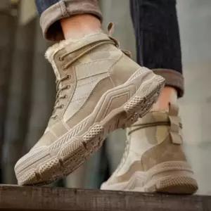 [옷자락]남성 스포츠 스타일 하이탑 기모 워커 레이스업