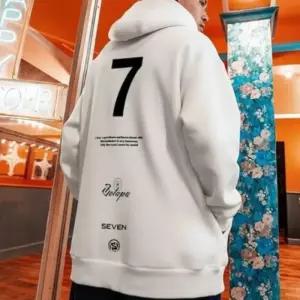 [옷자락]남성용 기모 후드 티셔츠 넘버 레터링 디자인