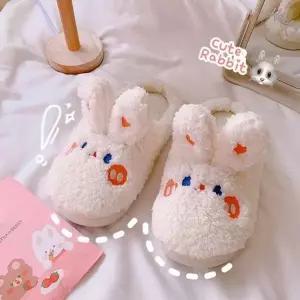 [오노마] ONM 거실 사무실 라탄슬리퍼 토끼 겨울실내화 슬리퍼 캐릭