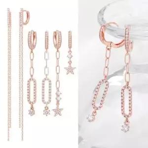 깔끔한귀걸이 금침 유니크 큐빅 진주 로즈골드 드롭 귀걸이 14K