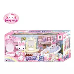 귀염뽀짝 콩지래빗 욕실 미니어처 토끼 인형 귀여운 동물 취미 소품 모으기 소꿉놀이 작은