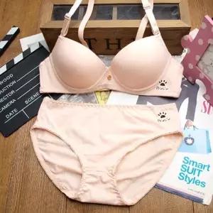 [3단계]베이직 오렌지85A 주니어속옷 주니어브라 세트