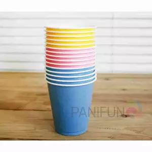 칼라컵 210ml 15개 나들이 산책 소풍 피크닉컵 컵 캠핑용컵 플라스틱물컵 다회용컵