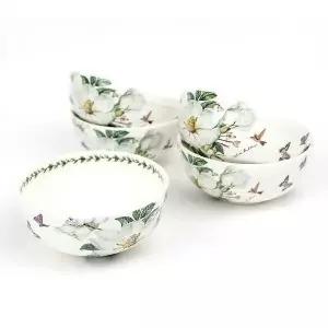 국대접 세트 목련 도자기 그릇 5P