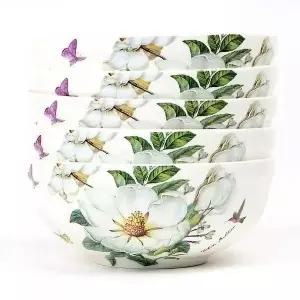 그릇세트 목련 면기 5P 식기 국대접 도자기