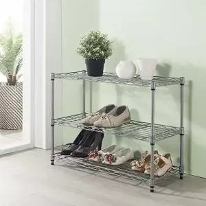( )메탈신발정리대 3단 좁은현관신발장 미니소형수납선반