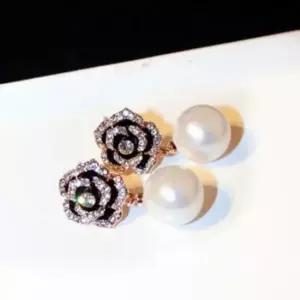 긴귀걸이 여성귀걸이 블랙 드롭귀걸이 앤 패션귀걸이 큐빅 로즈