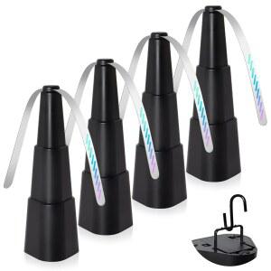 테이블용 HKKDKTA 플라이 선풍기, 홀로그램 블레이드가 장착된 4팩 실내 실외 선풍기, 피크닉용 배터리 구동 테이블 선풍기, 파티, 레스토랑, 주방 및 바비큐