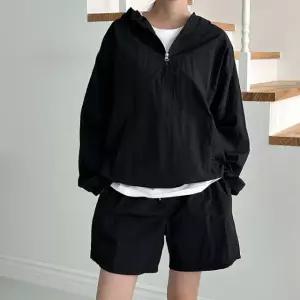 상의 캐주얼 후드 긴팔 외출 반바지 여성 아노락 소라