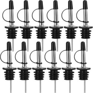 12/24/48/100 팩 주류 붓기 고무 더스트 캡이 있는 스테인리스 스틸 클래식 병 스피드 와인 오일