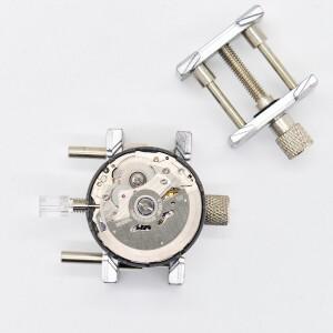 메탈 시계 운동 홀더 클램프 세트 도구 2 In 1 가역 케이스   바이스 수리