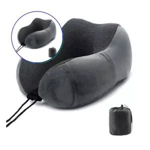 쌍문상회 메모리폼 압축백포함 U모양 목베개 다크그레이