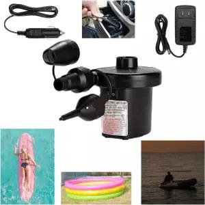 3개의 노즐 110V AC/12V DC 휴대용 에어 매트리스 펌프 퀵 필 인플레이터 야외 캠핑에 적합한 보트 블로우