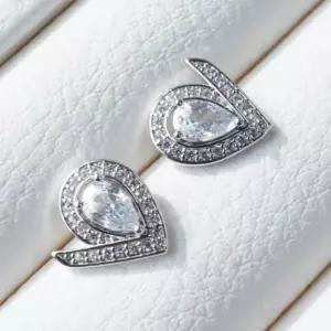 [옷자락]여성 일상용 클래식 물방울 큐빅 은침 스터드 귀걸이